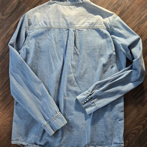 AVA COSTUME 100% Cotton Blue Chambray Western Style Tunic Shirt NWOT/SIZE XXL - Picture 2 of 5